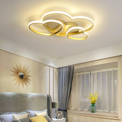 Contemporary Creative Heart Shape Acrylic Iron LED Flush Mount Ceiling Light For Living Room