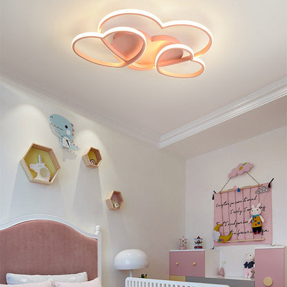 Contemporary Creative Heart Shape Acrylic Iron LED Flush Mount Ceiling Light For Living Room