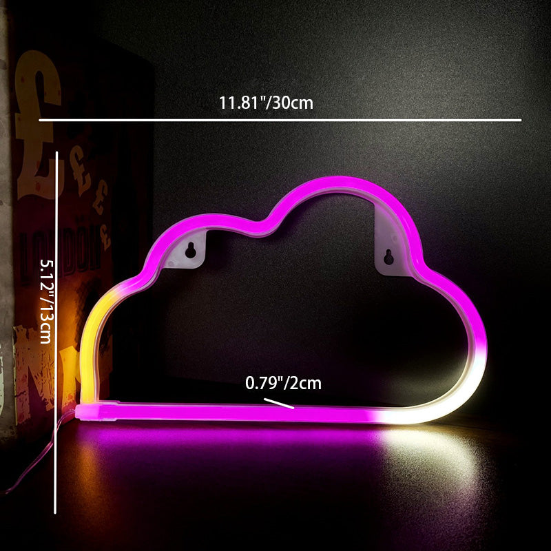 Modern Art Deco Bright Neon Cloud PVC Strip LED Night Light Table Lamp For Bedroom
