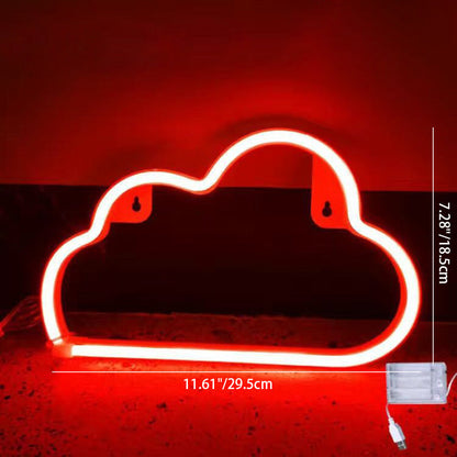 Modern Art Deco Bright Neon Cloud PVC Strip LED Night Light Table Lamp For Bedroom