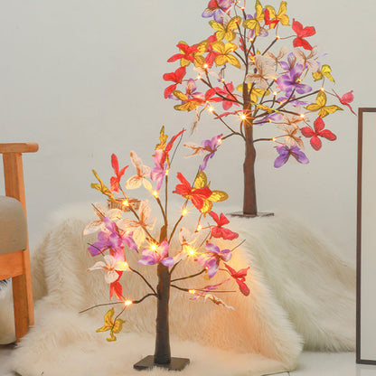 Modern Art Deco Simulation Butterfly Tree Shape LED Table Lamp For Bedroom