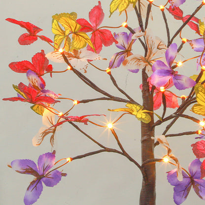 Modern Art Deco Simulation Butterfly Tree Shape LED Table Lamp For Bedroom