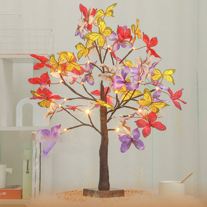Modern Art Deco Simulation Butterfly Tree Shape LED Table Lamp For Bedroom