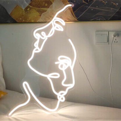 Contemporary Creative Acrylic Two Face Neon Light LED Night Light Table Lamp For Bedroom