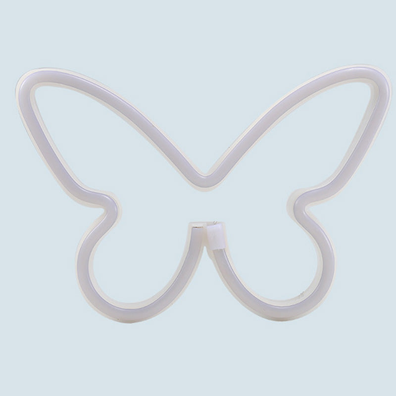 Modern Art Deco Butterfly Shade Neon Light LED Table Lamp For Bedroom