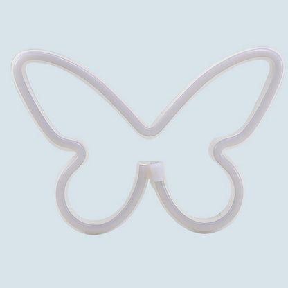Modern Art Deco Butterfly Shade Neon Light LED Table Lamp For Bedroom