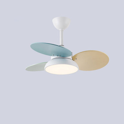 Contemporary Scandinavian Acrylic Shade Solid Wood Oval Fan Blade LED Downrod Ceiling Fan Light For Living Room