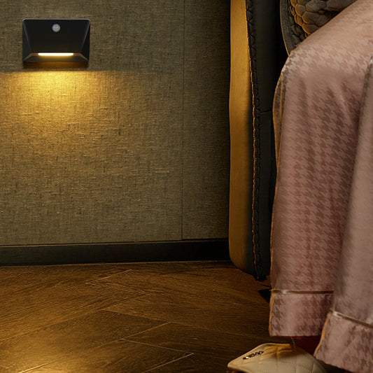 Modern Minimalist ABS Rectangle Magnetic LED USB Human Sensor Night Light Wall Sconce Lamp For Hallway