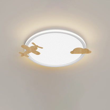 Contemporary Nordic Iron Aluminum Corsair Aircraft LED Flush Mount Ceiling Light For Living Room