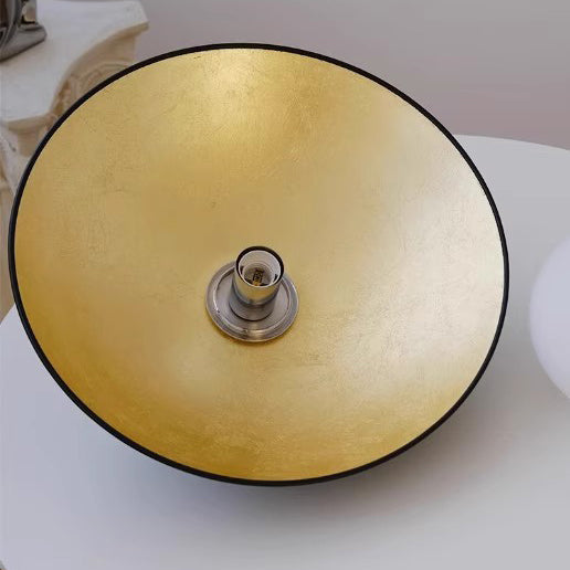 Traditional French Dome Hardware Glass Globe Shade 1-Light Semi-Flush Mount Ceiling Light For Living Room