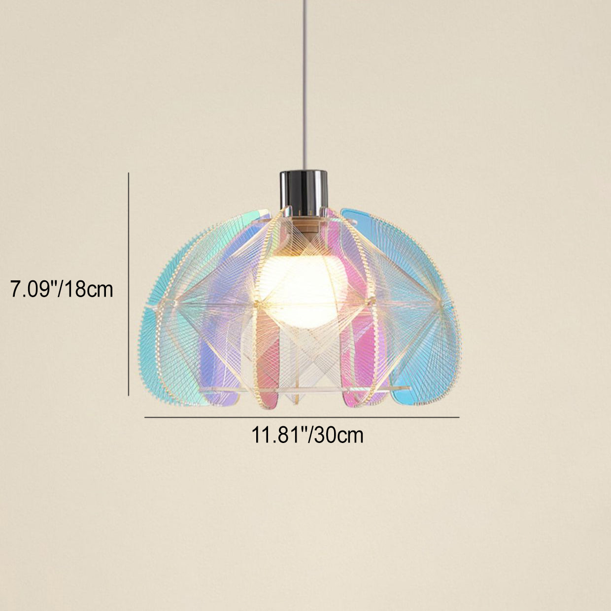 Contemporary Creative Pumpkin Acrylic Shade 1-Light Pendant Light For Living Room