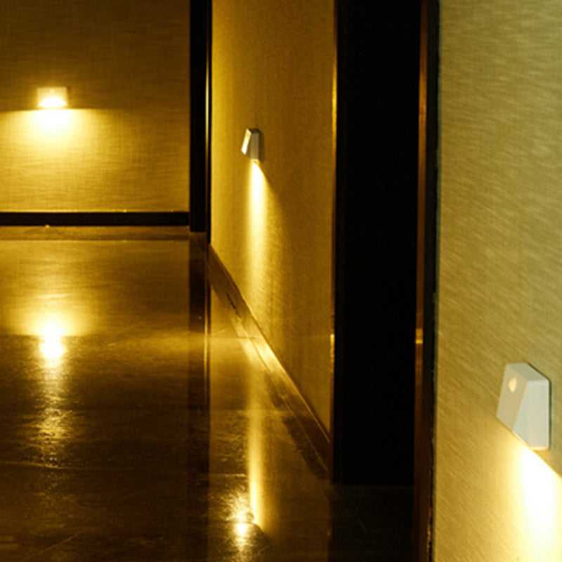 Modern Minimalist Human Sensor ABS Rectangle Magnetic LED Night Light Wall Sconce Lamp For Living Room