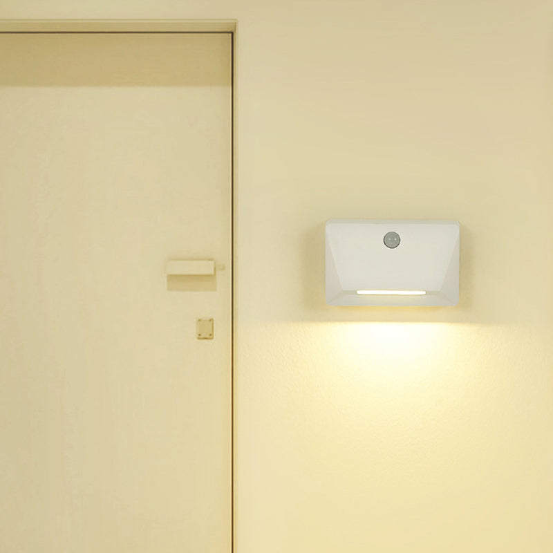 Modern Minimalist Human Sensor ABS Rectangle Magnetic LED Night Light Wall Sconce Lamp For Living Room