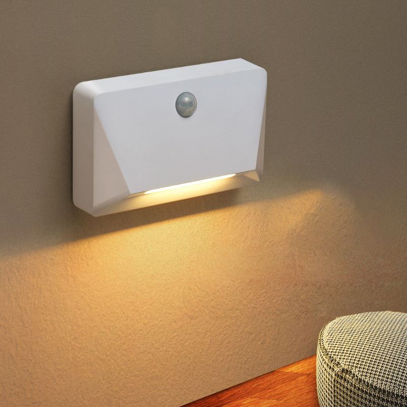 Modern Minimalist Human Sensor ABS Rectangle Magnetic LED Night Light Wall Sconce Lamp For Living Room