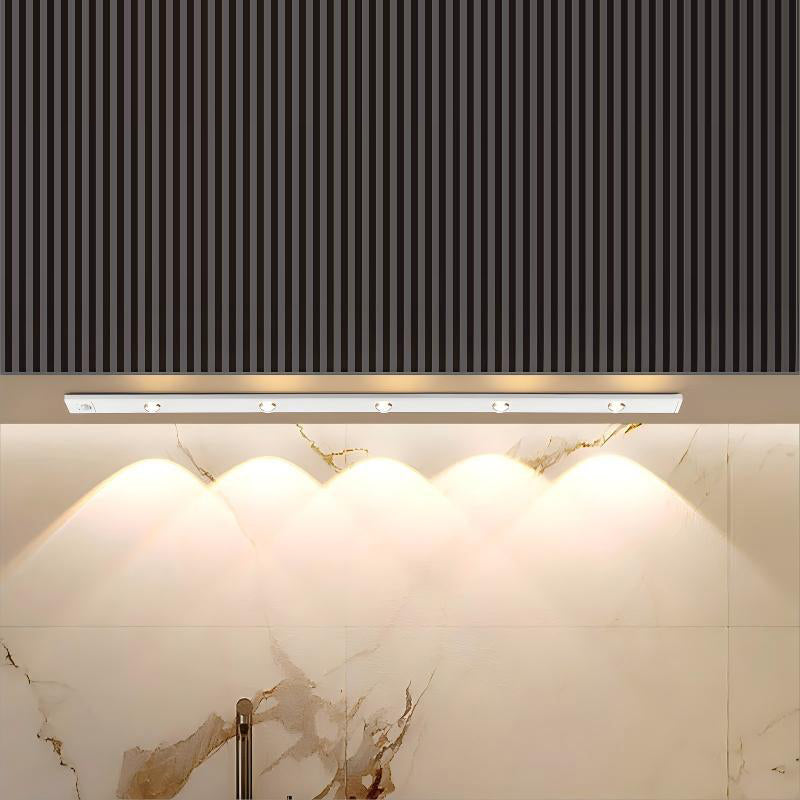 Modern Minimalist Intelligent Sensor PVC Long Strip Hill Corrugated LED Wall Sconce Lamp Cabinet Lamp Night Light For Bedroom