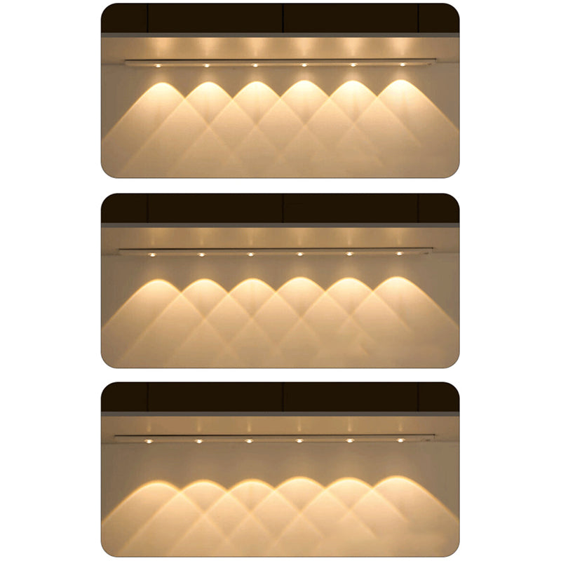 Modern Minimalist Intelligent Sensor PVC Long Strip Hill Corrugated LED Wall Sconce Lamp Cabinet Lamp Night Light For Bedroom