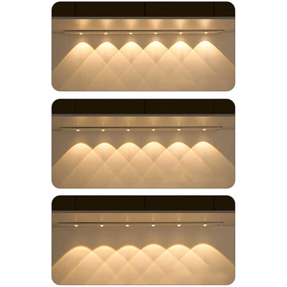 Modern Minimalist Intelligent Sensor PVC Long Strip Hill Corrugated LED Wall Sconce Lamp Cabinet Lamp Night Light For Bedroom