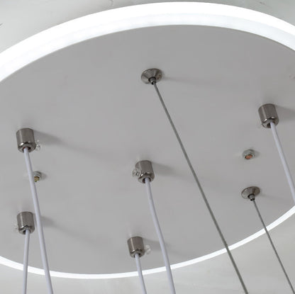 ثريا LED بتصميم آرت ديكو عصري من الألومنيوم والسيليكون وشريط قوسي من الأكريليك وكرة كروية لغرفة المعيشة