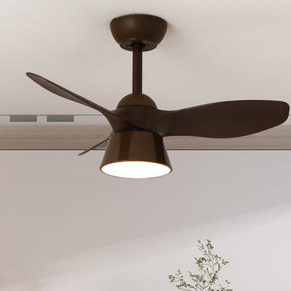 Modern Minimalist Round Acrylic Shade PVC Fan LED Downrods Ceiling Fan Light For Bedroom