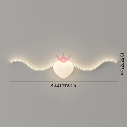 Modern Minimalist Aluminum Corrugated Line PE Heart Shade LED Wall Sconce Lamp For Living Room