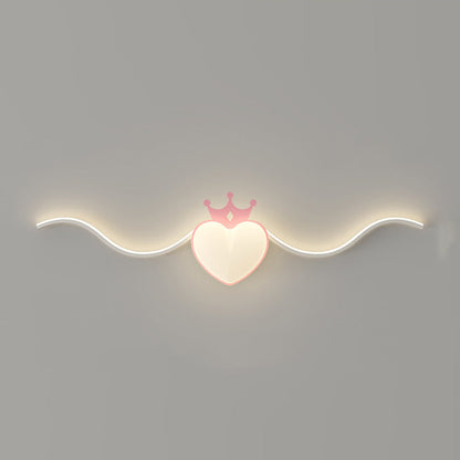 Modern Minimalist Aluminum Corrugated Line PE Heart Shade LED Wall Sconce Lamp For Living Room