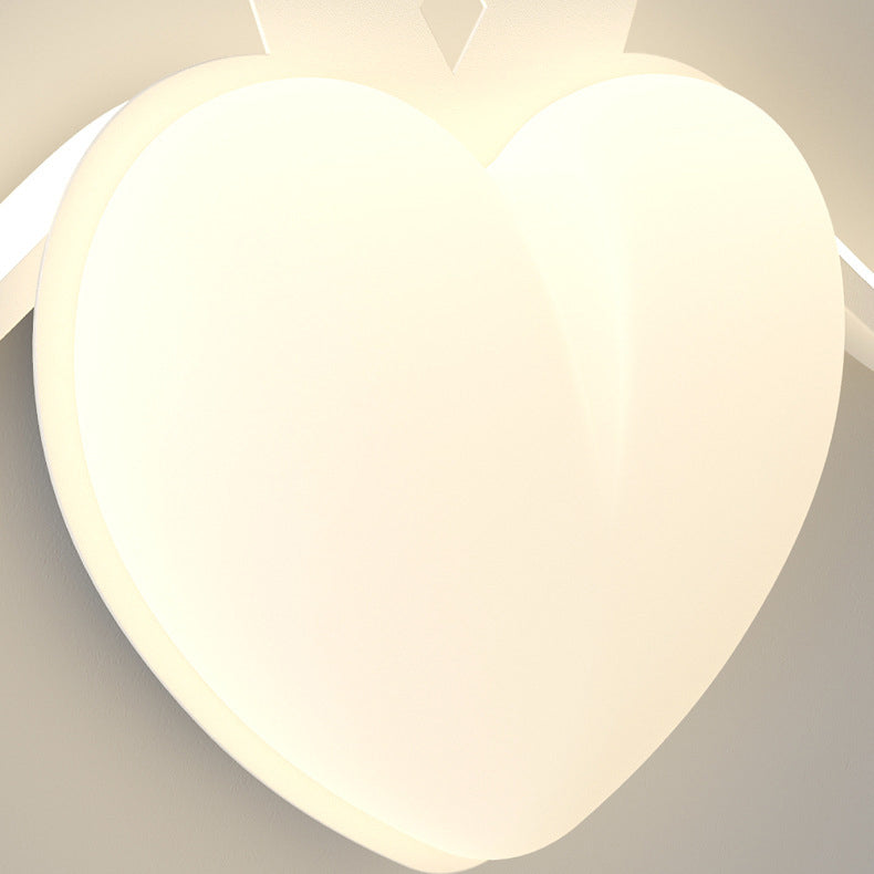 Contemporary Creative PE Crown Heart Shade Iron LED Wall Sconce Lamp For Living Room