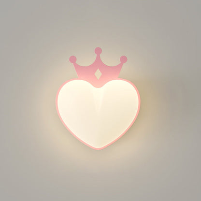 Contemporary Creative PE Crown Heart Shade Iron LED Wall Sconce Lamp For Living Room