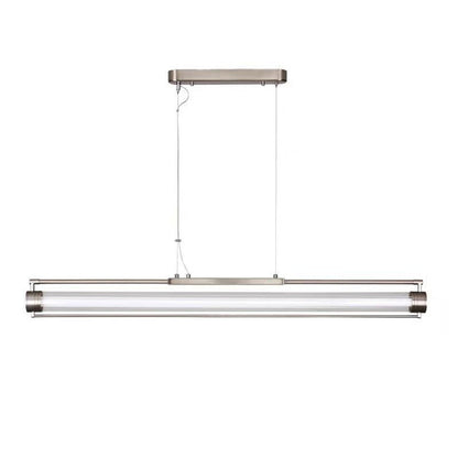 Modern Minimalist Long Strip Iron Glass LED Pendant Light Island Light For Dining Room