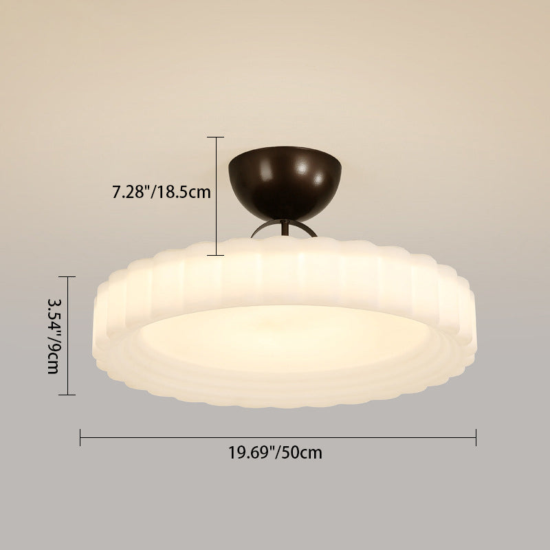 Modern Simplicity Cloud PE Shade Iron LED Semi-Flush Mount Ceiling Light For Bedroom