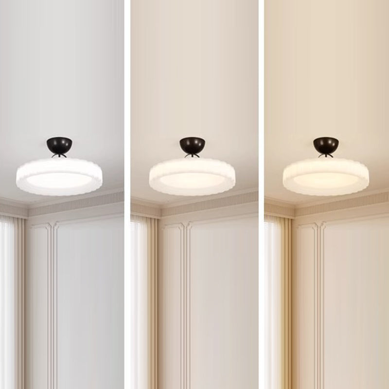 Modern Simplicity Cloud PE Shade Iron LED Semi-Flush Mount Ceiling Light For Bedroom