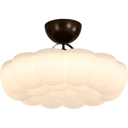 Modern Simplicity Cloud PE Shade Iron LED Semi-Flush Mount Ceiling Light For Bedroom