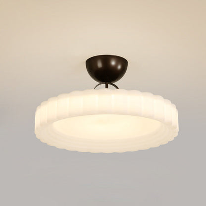 Modern Simplicity Cloud PE Shade Iron LED Semi-Flush Mount Ceiling Light For Bedroom