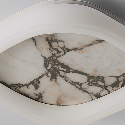 Contemporary Nordic Square Acrylic Marble Texture LED Flush Mount Ceiling Light For Bedroom