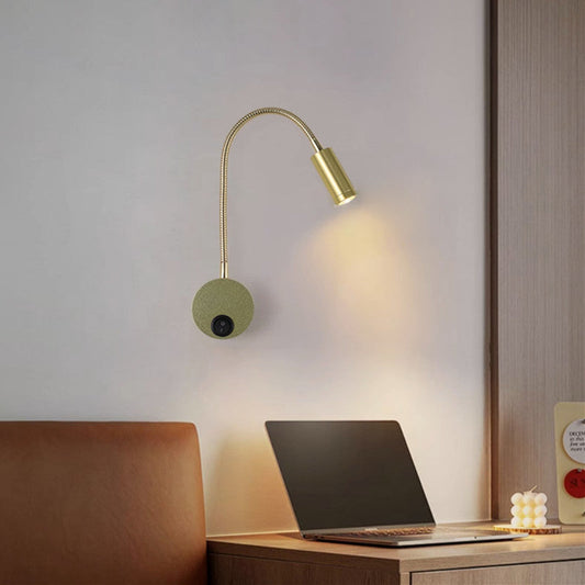 مصباح حائط LED بتصميم عصري بسيط، مصنوع من الحديد والألومنيوم، يدور 360 درجة، لغرفة النوم 