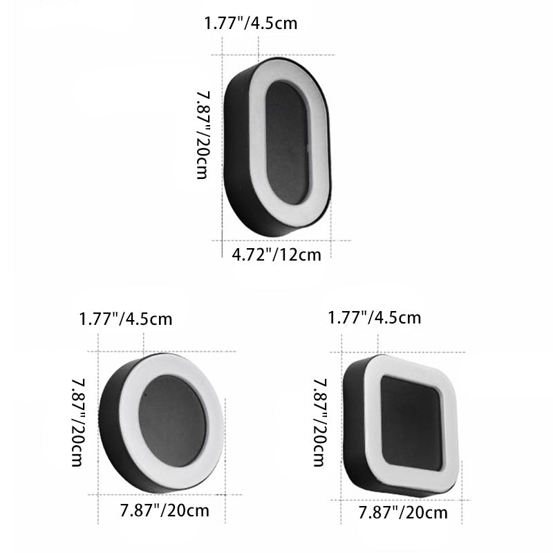 Contemporary Simplicity Oval Aluminum Acrylic LED Outdoor Wall Sconce Lamp For Outdoor Patio