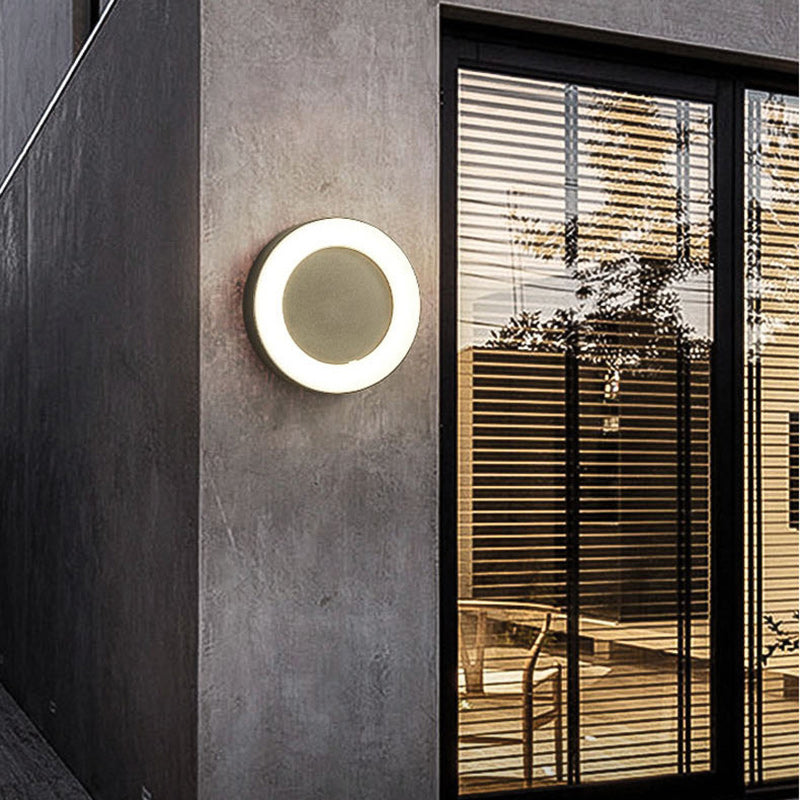 Contemporary Simplicity Oval Aluminum Acrylic LED Outdoor Wall Sconce Lamp For Outdoor Patio