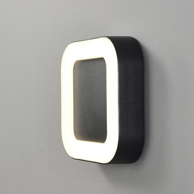 Contemporary Simplicity Oval Aluminum Acrylic LED Outdoor Wall Sconce Lamp For Outdoor Patio