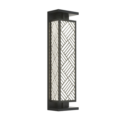 Contemporary Luxury Stainless Steel Imitation Marble Cuboid Shade 1-Light Outdoor Wall Sconce Lamp For Garden