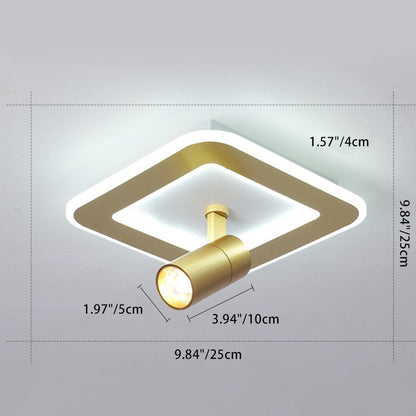 Modern Luxury Iron Square Acrylic LED Spotlight Flush Mount Ceiling Light For Bedroom