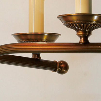 Traditional Vintage Antique Brass Distressed Candle Holder 3/6-Light Chandelier For Living Room