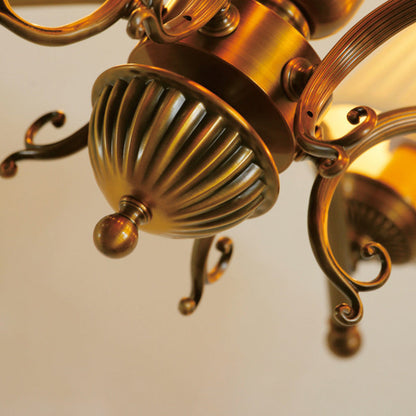 Traditional Vintage Antique Brass Distressed Candle Holder 3/6-Light Chandelier For Living Room