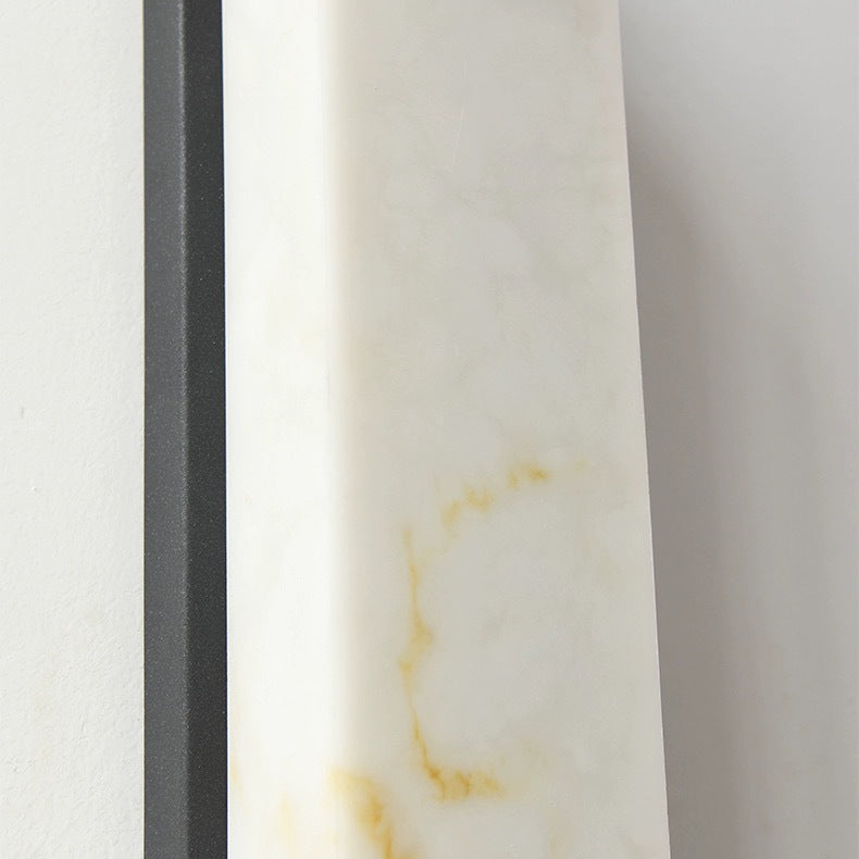 Traditional Chinese Column Stainless Steel Marble Shade LED Waterproof Wall Sconce Lamp For Outdoor Patio