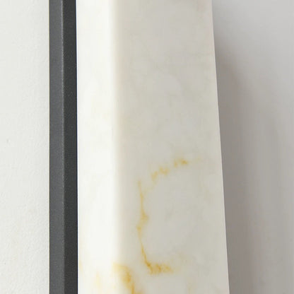 Traditional Chinese Column Stainless Steel Marble Shade LED Waterproof Wall Sconce Lamp For Outdoor Patio