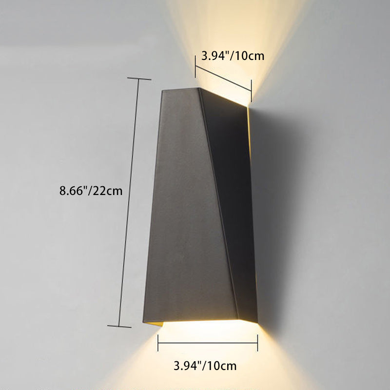 Modern Minimalist Aluminum Up And Down Illuminated LED Wall Sconce Lamp For Outdoor Patio