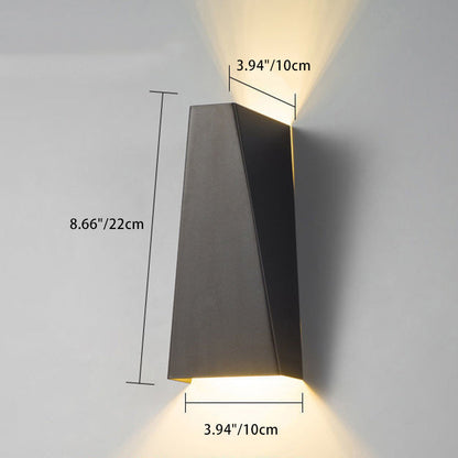 Modern Minimalist Aluminum Up And Down Illuminated LED Wall Sconce Lamp For Outdoor Patio