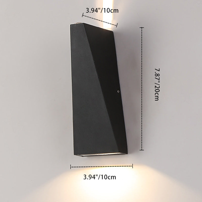 Modern Minimalist Aluminum Up And Down Illuminated LED Wall Sconce Lamp For Outdoor Patio