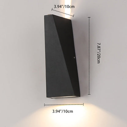 Modern Minimalist Aluminum Up And Down Illuminated LED Wall Sconce Lamp For Outdoor Patio