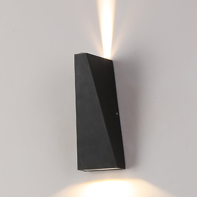 Modern Minimalist Aluminum Up And Down Illuminated LED Wall Sconce Lamp For Outdoor Patio