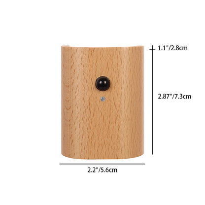 Contemporary Simplicity Curved Wood Grain LED Wall Sconce Lamp For Hallway