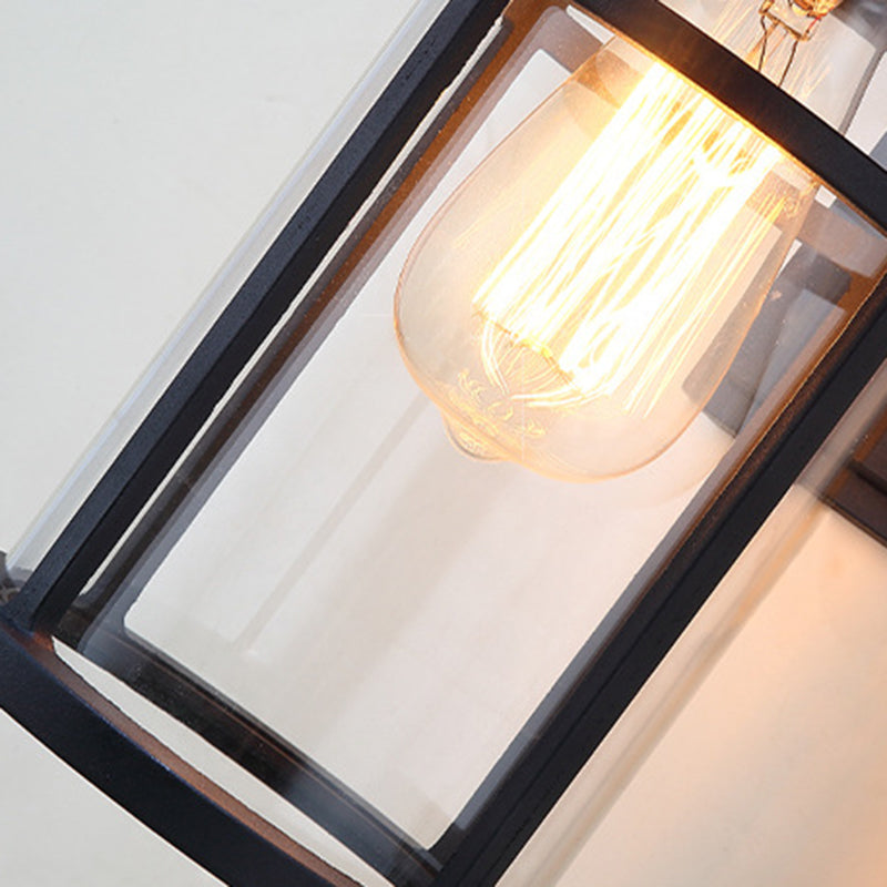 Contemporary Industrial Cylinder Aluminum Glass Shade 1-Light Waterproof Wall Sconce Lamp For Outdoor Patio
